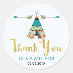Wild one teepee Baby Shower Sticker