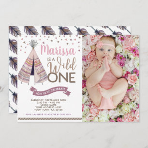 Wild One Teepee Birthday Invitation