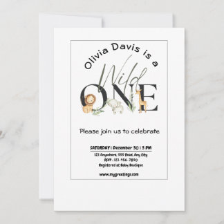 Wild One theme Baby Shower Invitation
