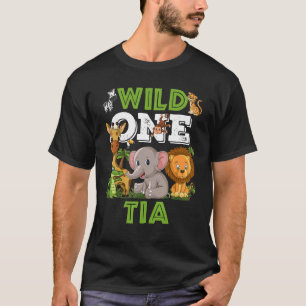 Wild One Tia Zoo Birthday Safari Jungle Animals T-Shirt