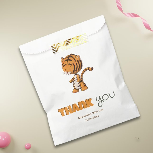 Wild One Tiger Birthday Thank You Favour Bag (Creator Uploaded)