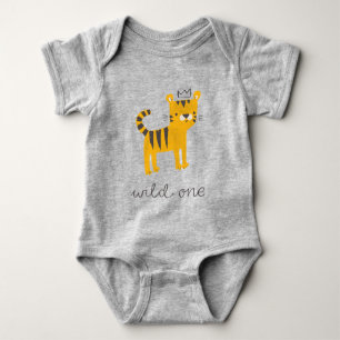 Wild One Tiger Cat Baby Bodysuit