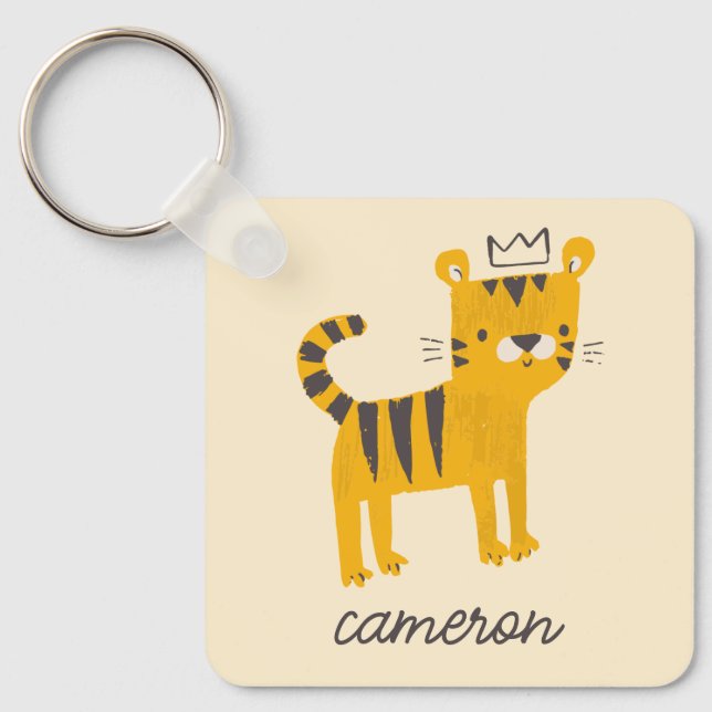 Wild One Tiger Cat Key Ring (Front)