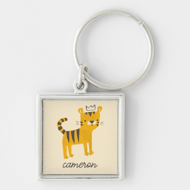 Wild One Tiger Cat Key Ring (Front)