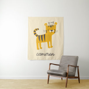 Wild One Tiger Cat Tapestry