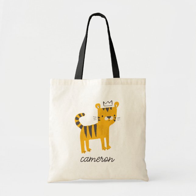 Wild One Tiger Cat Tote Bag (Front)