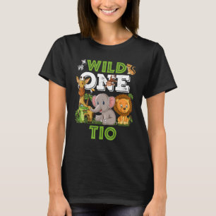 Wild One Tio Zoo Birthday Safari Jungle Animals T-Shirt