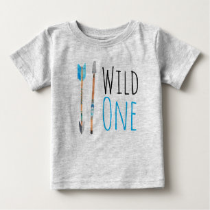 Wild one tribal birthday boy shirt
