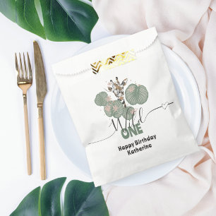 Wild One Tropical Giraffe Animal Birthday Party  Favour Bag