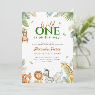 Wild One Tropical Greenery Baby Shower Invitation