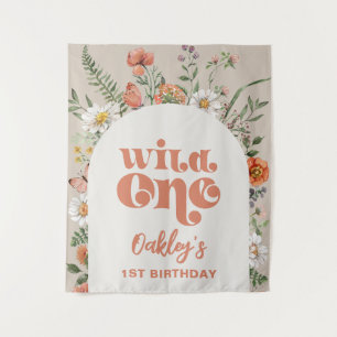 Wild One Wildflower Backdrop Tapestry