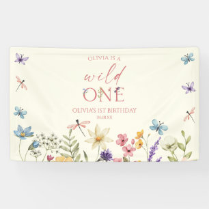 Wild One Wildflower Wild Flower 1st Birthday Party Banner