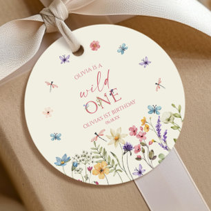 Wild One Wildflower Wild Flower 1st Birthday Party Favour Tags
