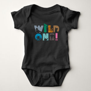 Wild one with zoo animals baby bodysuit