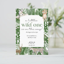 Wild One Woodland Animals Baby Shower Invitation