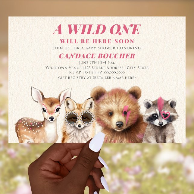 Wild One Woodland Animals Festival Baby Shower Invitation (Creator Uploaded)
