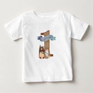 Wild One Woodland Animals Partyware Customisable Baby T-Shirt