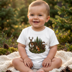 Wild One Woodland Baby Birthday T-Shirt