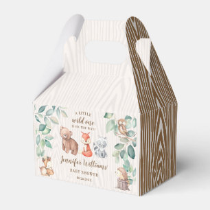 Wild one woodland baby shower candy favour boxes