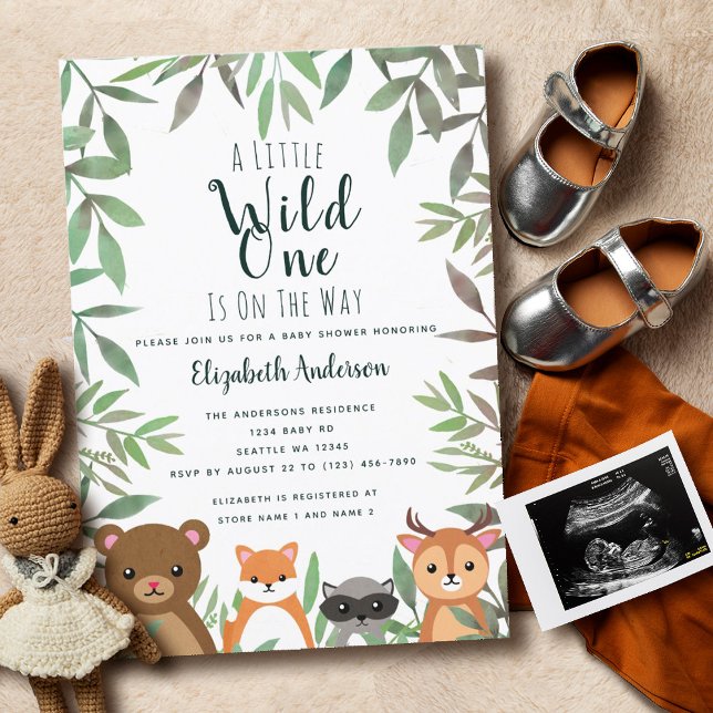 Wild One Woodland Baby Shower Invitation (Creator Uploaded)