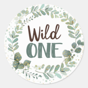 Wild One Woodland Birthday Stickers Favour Labels