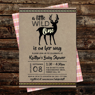 Wild One Woodland Deer Girls Baby Shower Real