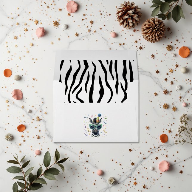 "Wild One" Zebra Party Animal Birthday Envelope ("Wild One" Zebra Party Animal Birthday Envelope)