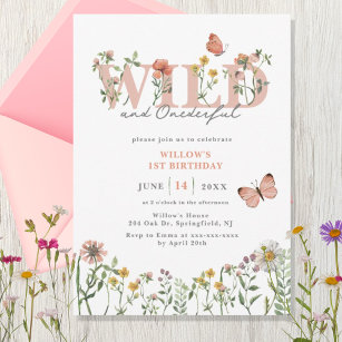 Wild & Onederful Wildflower 1st Birthday Invitation