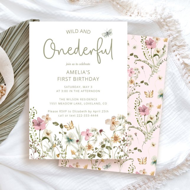 Wild & Onederful Wildflower 1st Birthday Invitation (Creator Uploaded)