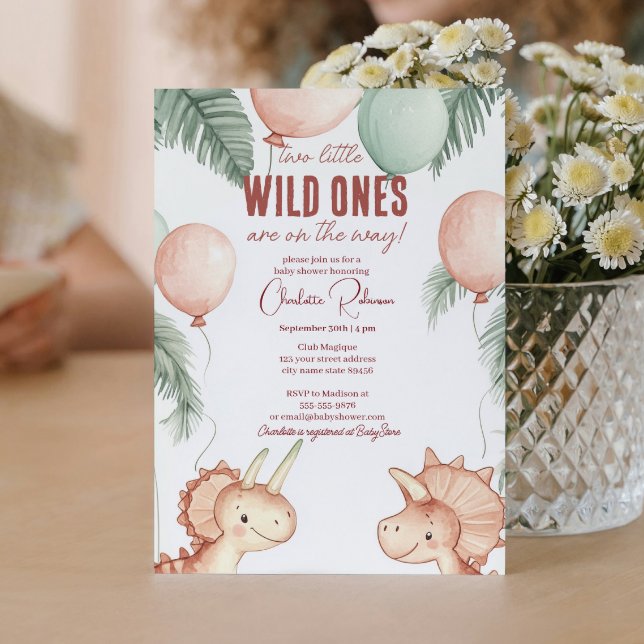 Wild Ones and Twins Baby shower  Invitation (Creator Uploaded)