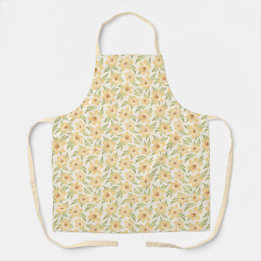 Wild Orange Anemone Flowers - seamless pattern. Apron