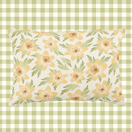 Wild Orange Anemone Flowers - seamless pattern. Decorative Cushion
