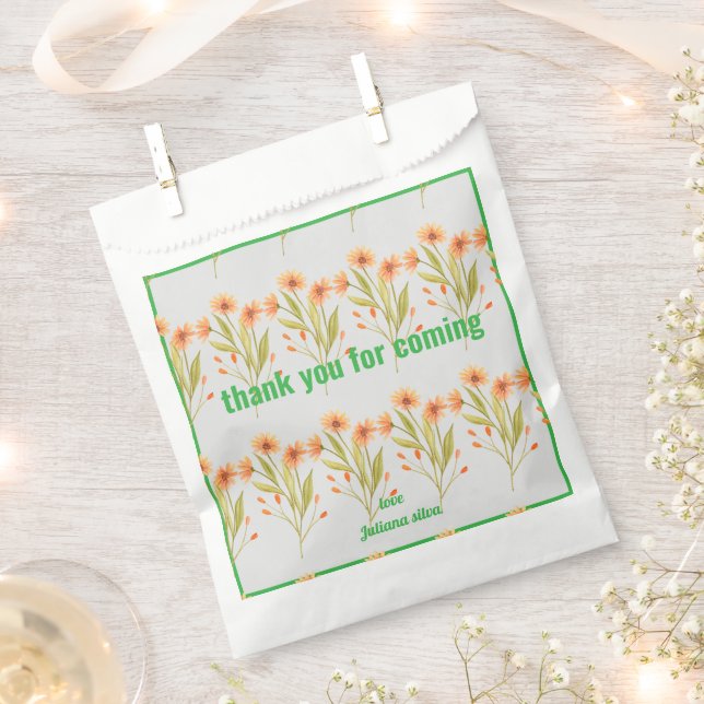  wild orange flower baby shower favour bag  (Clipped)