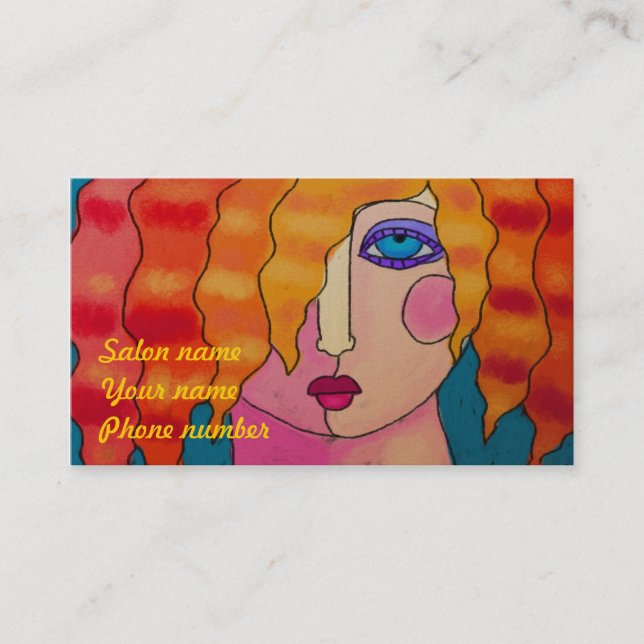 Wild Orange Hair Appointment Card (Front)