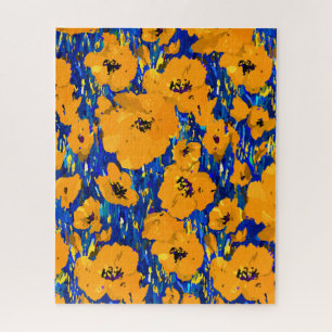 Wild Orange Popies Jigsaw Puzzle
