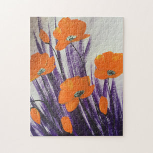 Wild orange poppies jigsaw puzzle