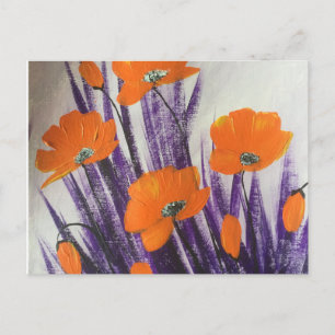 Wild orange poppies postcard
