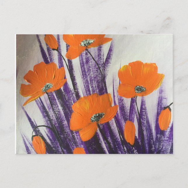 Wild orange poppies  postcard (Front)