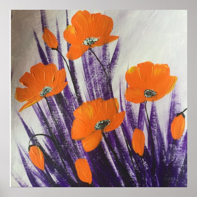 Wild orange poppies  poster (Front)