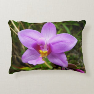 Wild Orchid Purple Tropical Flower Decorative Cushion
