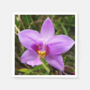 Wild Orchid Purple Tropical Flower Napkin