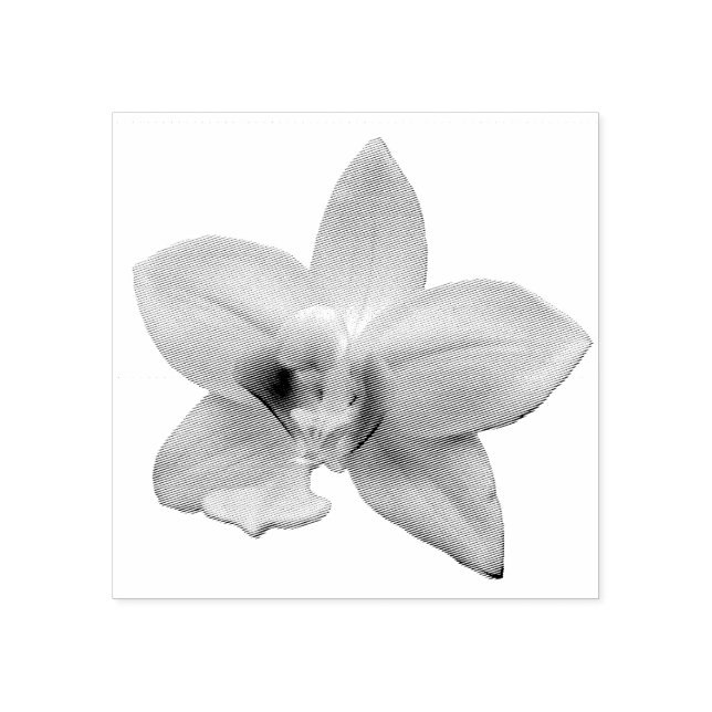 Wild Orchid Purple Tropical Flower Rubber Stamp (Imprint)