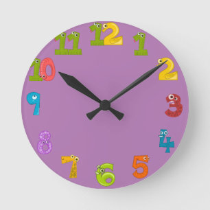 Wild Orchid Solid Colour Round Clock
