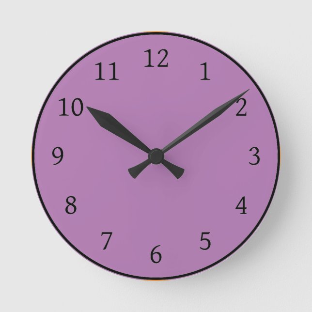 Wild Orchid Solid Colour Round Clock (Front)
