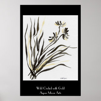 Wild Orchid with Gold Poster
