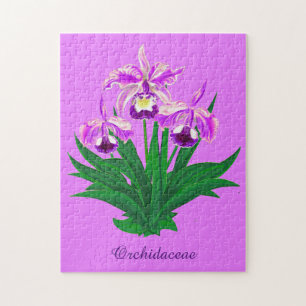 Wild Orchids - Light Purple Orchids and Foliage  Jigsaw Puzzle