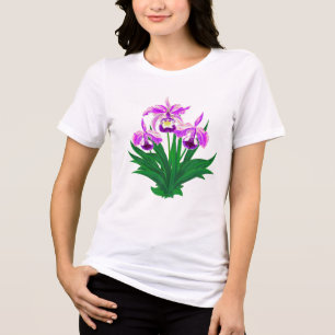 Wild Orchids - Light Purple Orchids and Foliage Tri-Blend Shirt