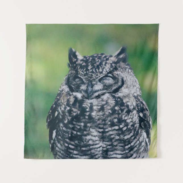 WILD OWL IN FRENCH FOREST TAPESTRY (Front)