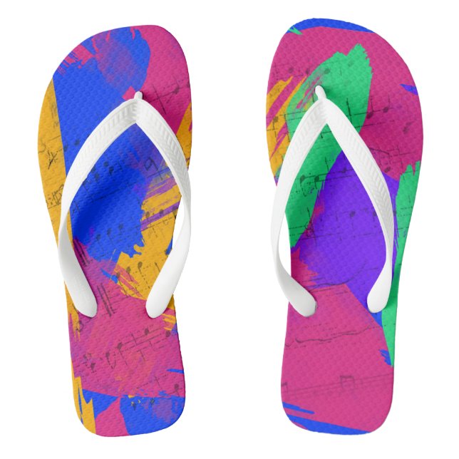 Wild Paint Brush Colours and Music Thongs (Footbed)