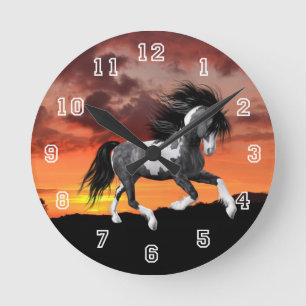 Wild Paint Horse Wall Clock